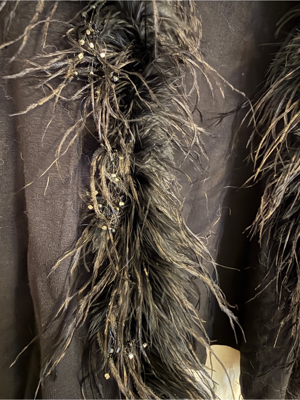 Alberto Malaki Vintage GENUINE Ostrich Feather Cardigan Size Large - Picture 4 of 8